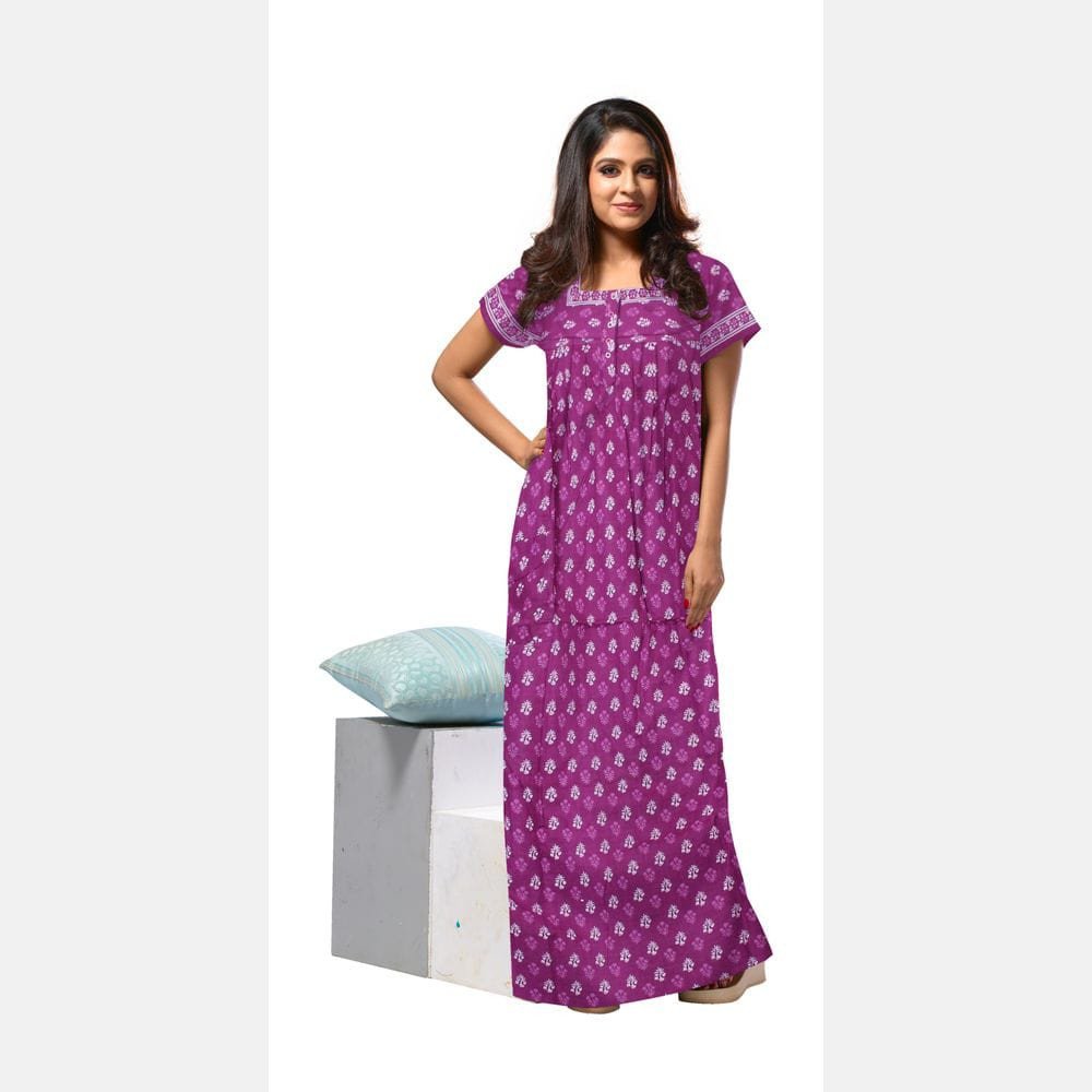 Nighty-Premium cotton(Medium)Violet(Yav947)